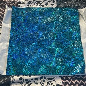 Blue iridescent leather for crafts